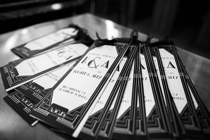 Art Deco Inspired Black And White Wedding Programs