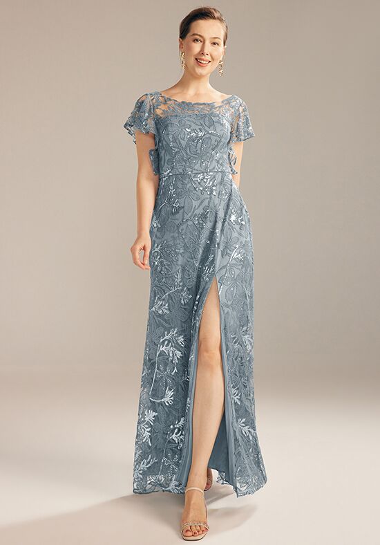 Mother of the bride slate blue dress sale