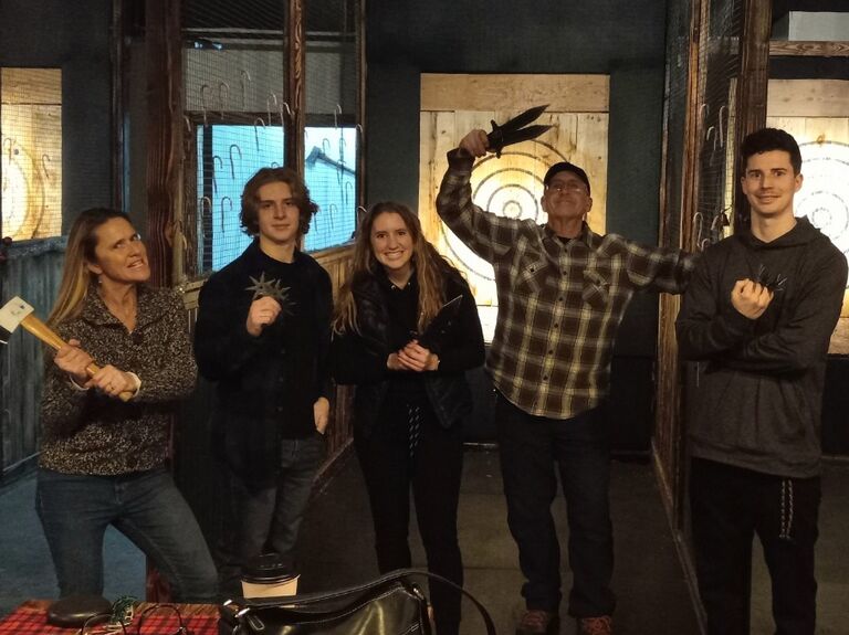 Ax throwing before Traynor's Graduation 🖤