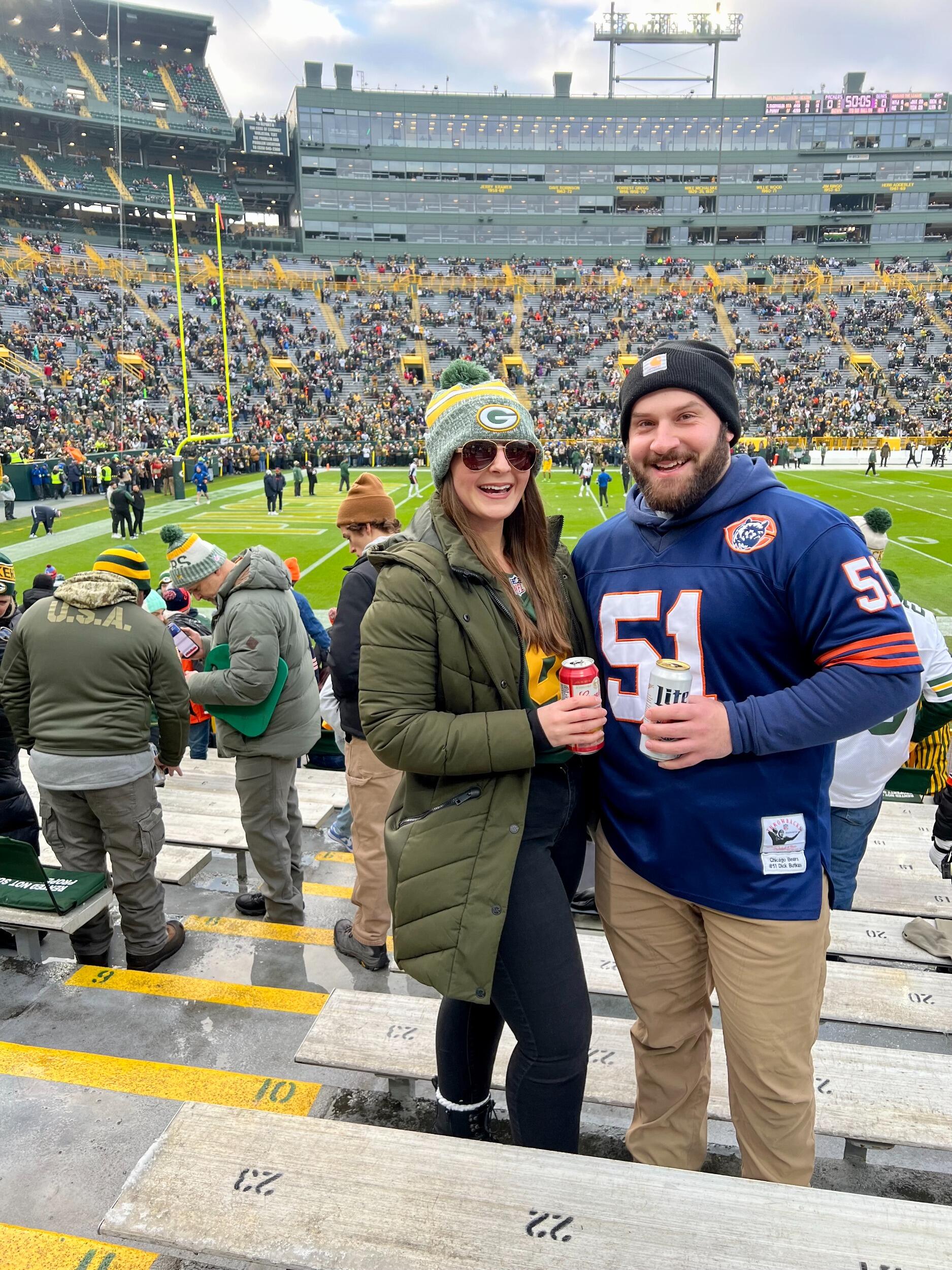 Our first Packers vs Bears game @ Lambeau Field.
