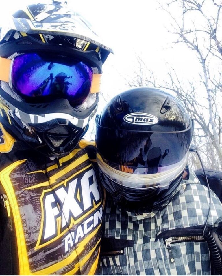 Our second date snowmobiling 