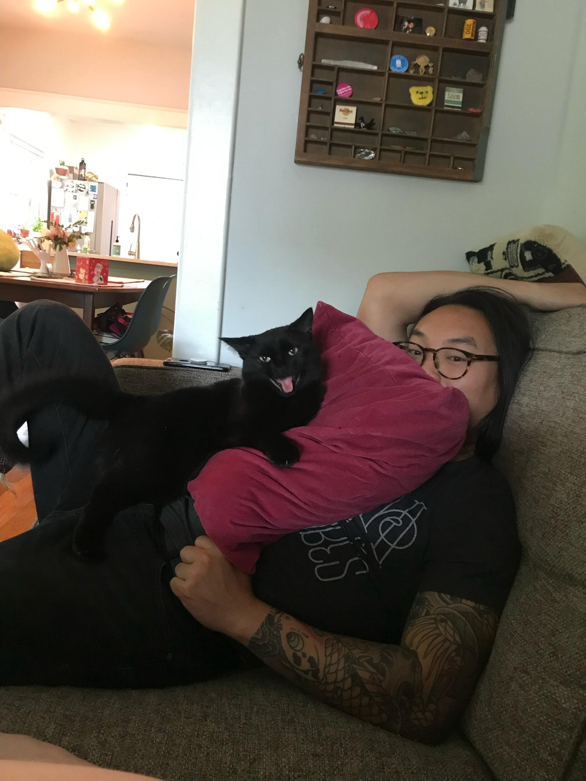T still afraid of cats in general, but still loves Luna very much.