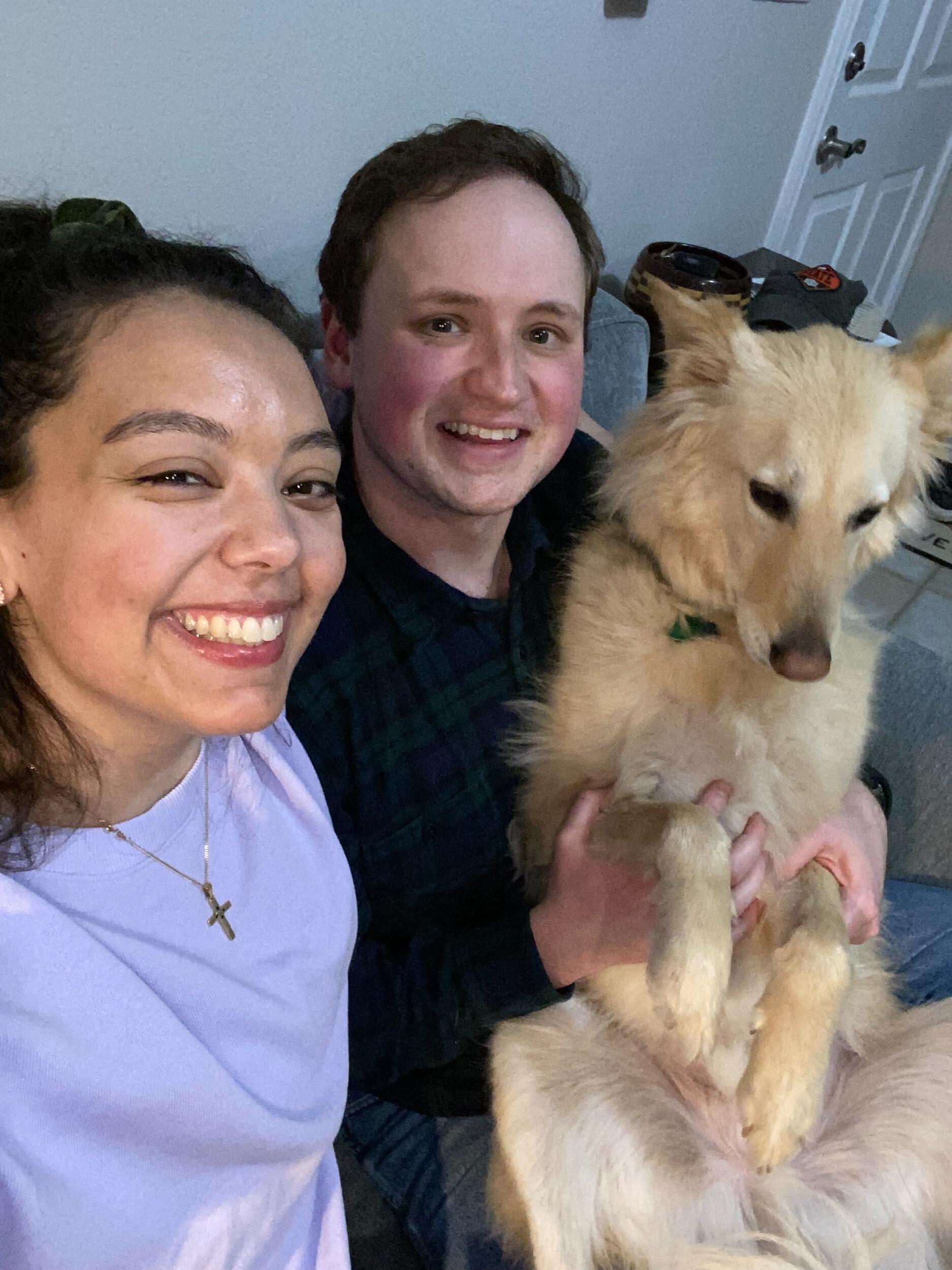 This was the first picture we ever took together (featuring Archie🐾) during our third or fourth date. Andrew made spaghetti and we watched Shrek. It was the perfect night!