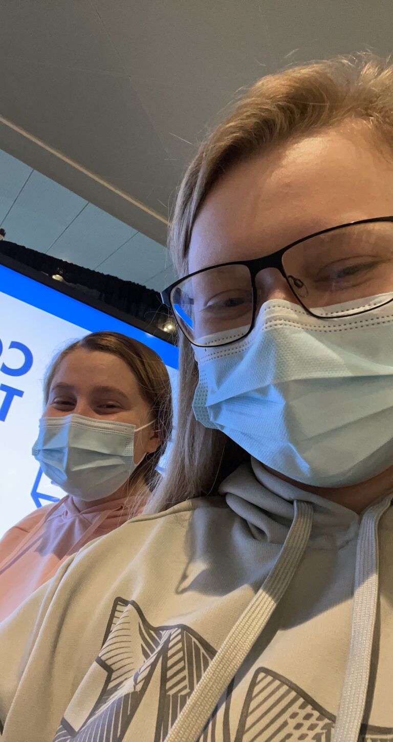 Our first time flying together. On our way to meet Ashley in Connecticut!