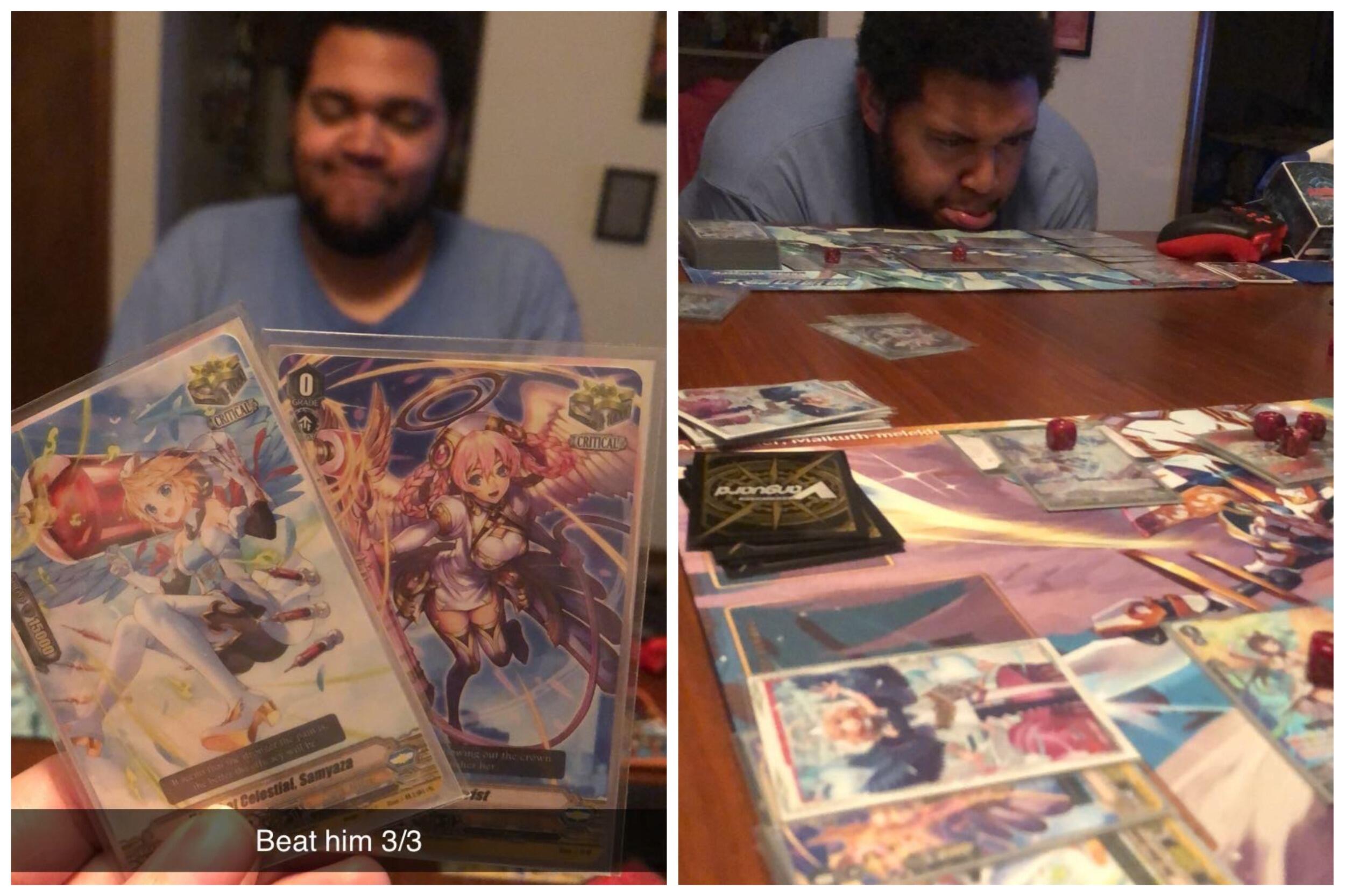 Aaron builds Sarah a Cardfight Vanguard deck of badass warrior angels... and realizes the madness he has unleashed upon himself.