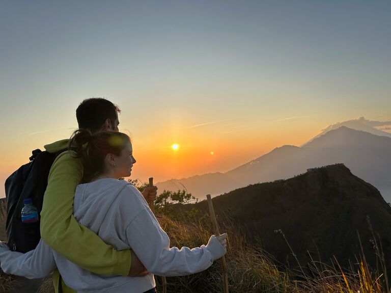 Watching the sunrise on Mount Batur