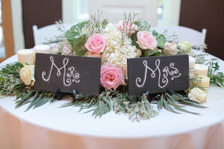 Romantic Sweetheart Table Mr And Mrs Signs 9596