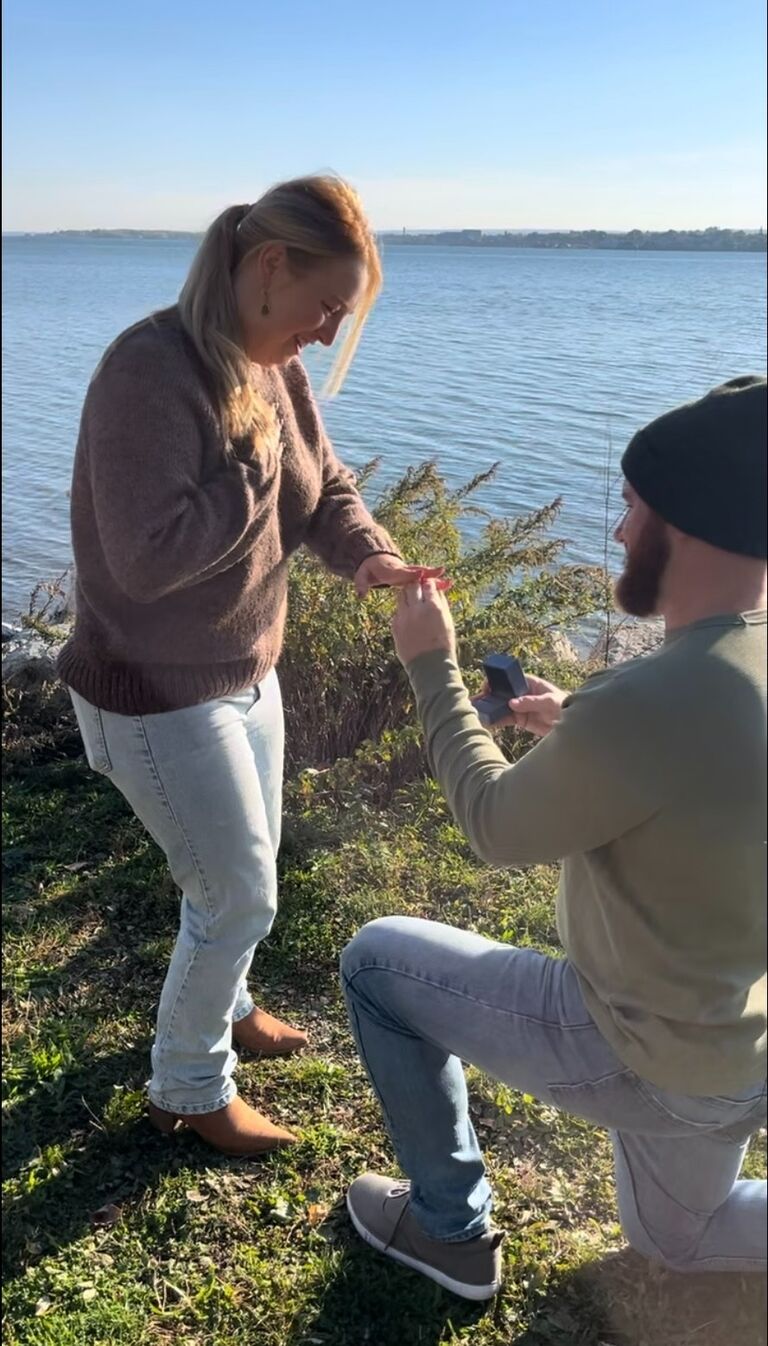 7 years later.....FINALLY!!!!! Shawn proposed at "Bailey's spot" at Presque Isle. It was a complete surprise and the best day ever celebrating with all of our friends and family!