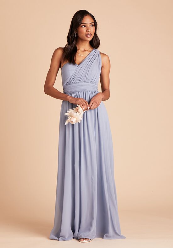 Birdy Grey Grace Chiffon Dress in Dusty Blue Bridesmaid Dress The Knot