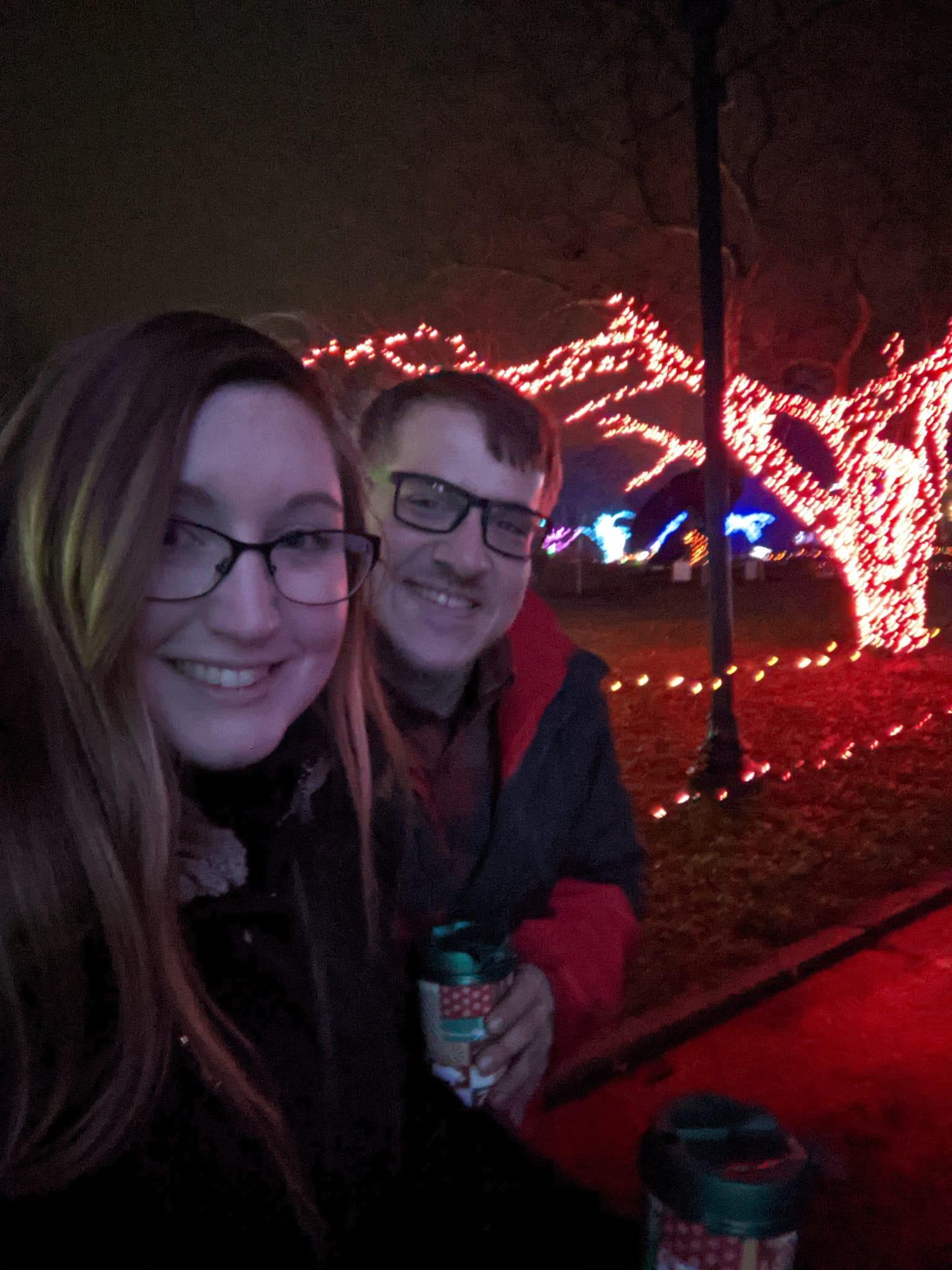 Daniel, being the thoughtful boyfriend he was at the time, got us some tickets to the Wild Lights night at the Detroit Zoo. It was chilly, but we had never-ending hot chocolate to keep us warm. It was so much fun!