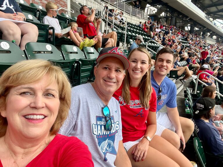 Zach's first time visiting Ansley's family in Georgia and watching a Braves game - the way to her dad's heart!