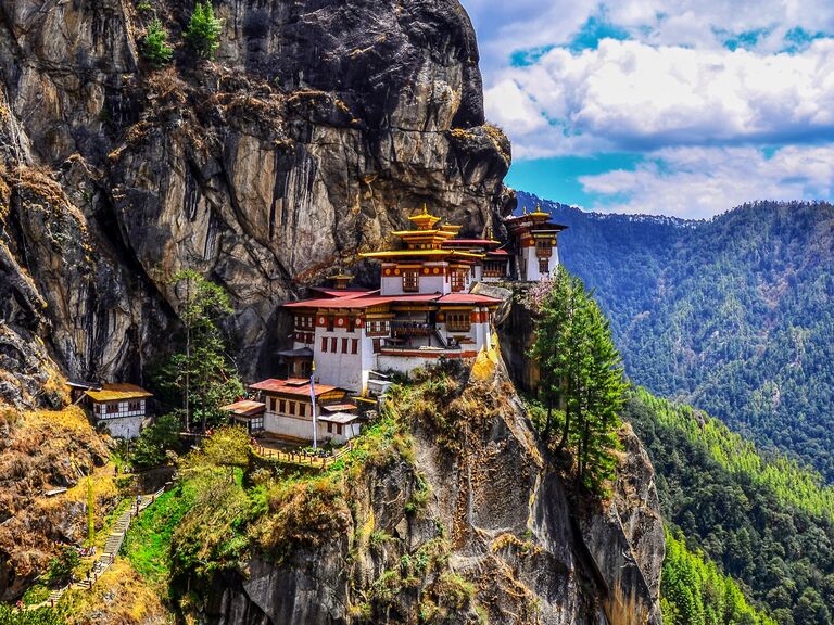 The Tiger's Nest Temple in Paro Valley, Bhutan.