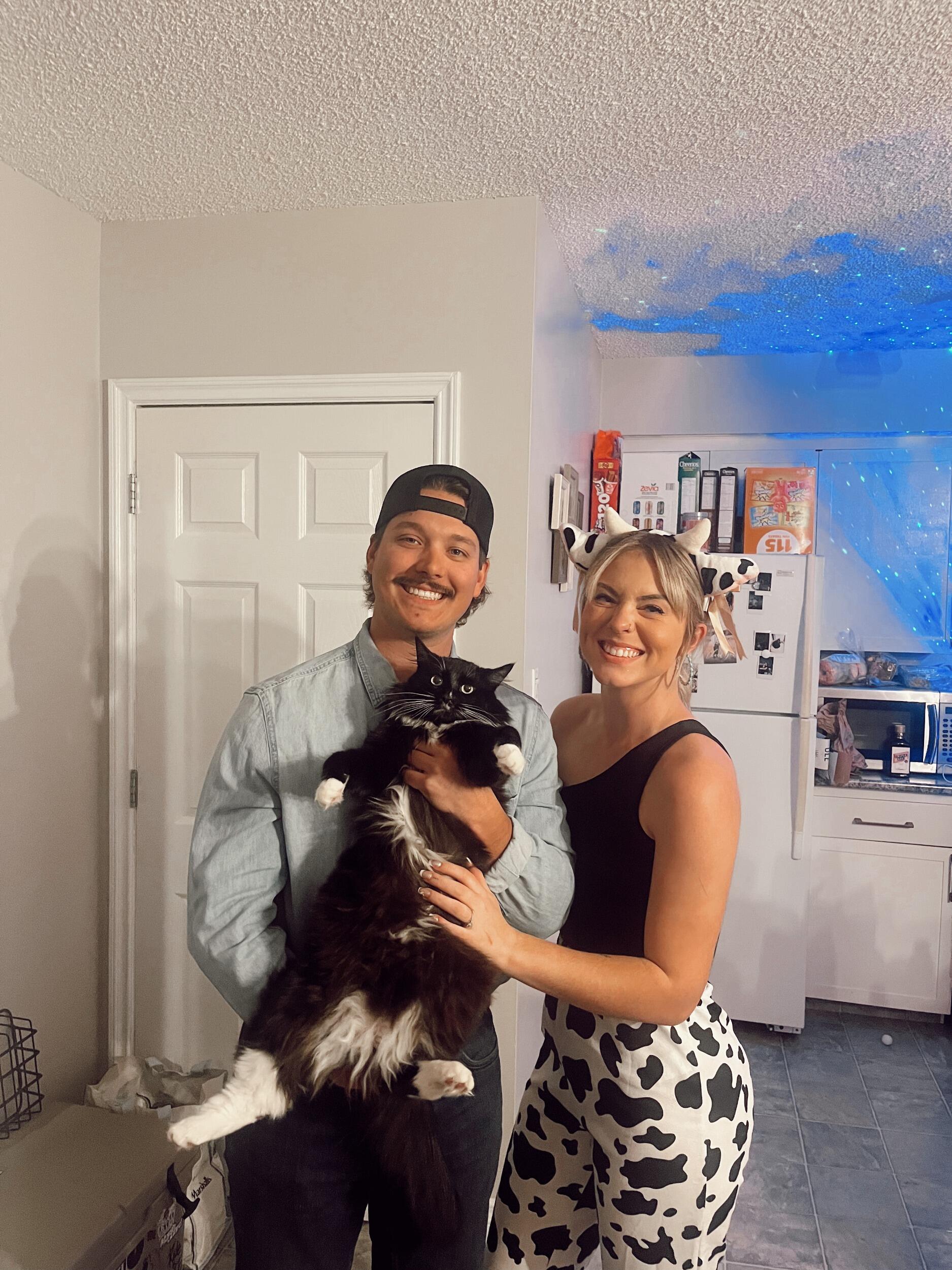 Our 2nd halloween together except Benny is 6 times bigger. 