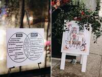 Two funny wedding signs