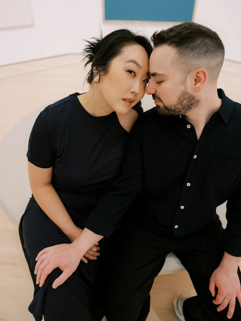 Couple in art museum