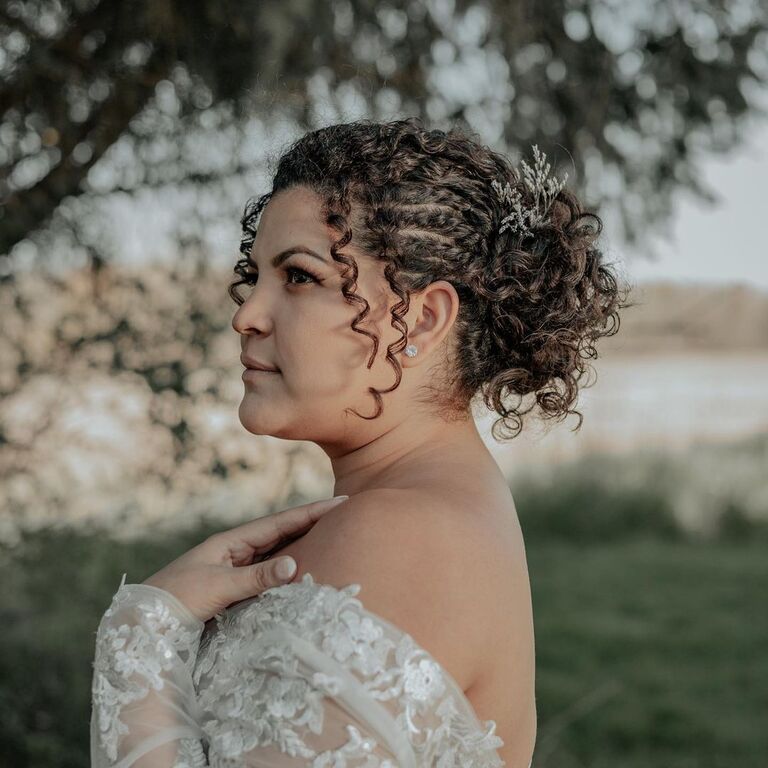 Braided Curly Bridesmaid Updo 