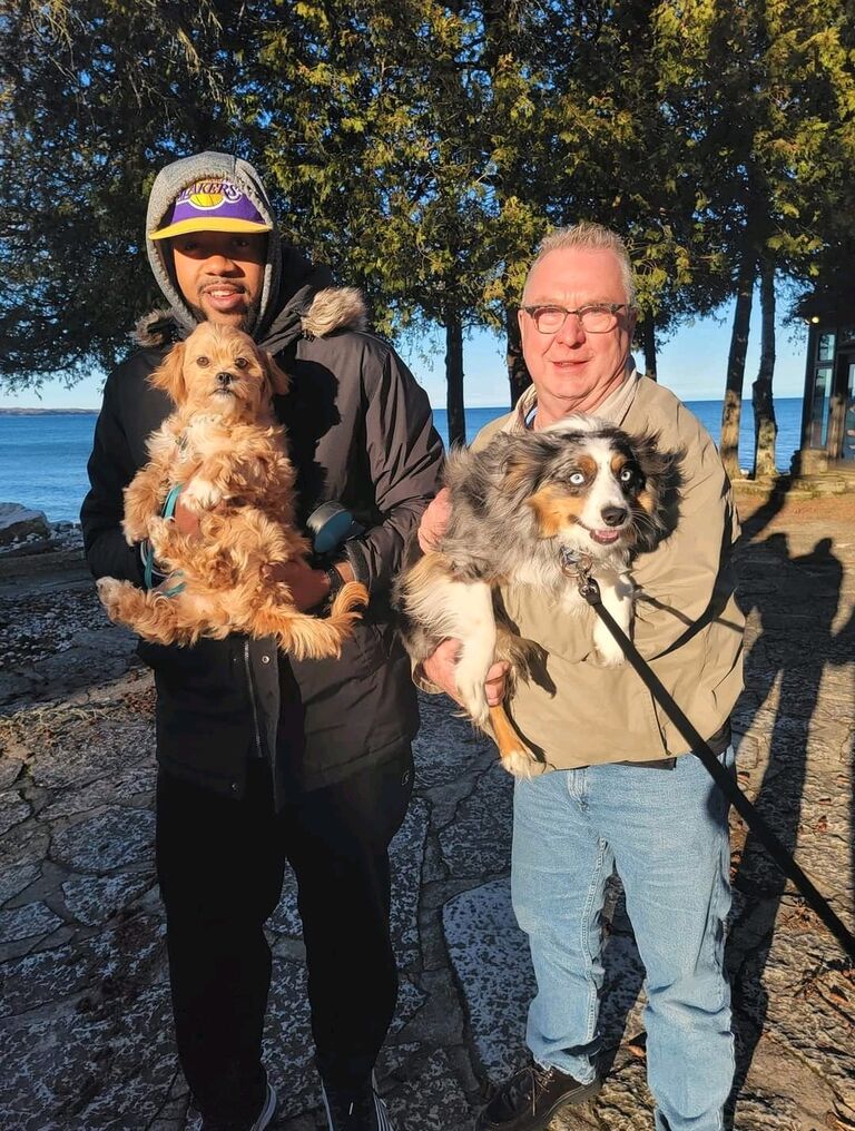Here are two of the best Doggy Dad's ever!!  
Door County - Sturgeon Bay