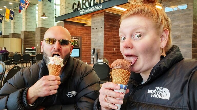 Mount Rushmore Ice cream together.