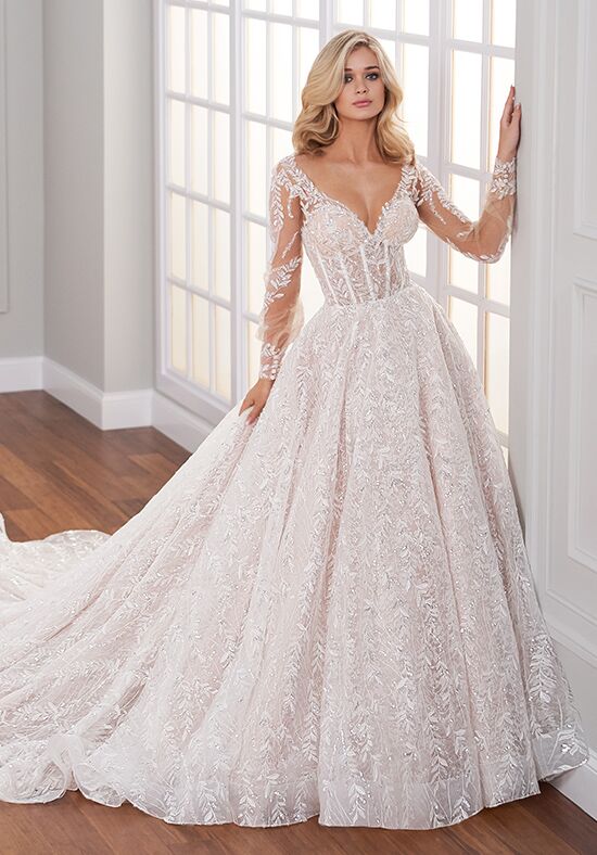 Martin Thornburg 221203W Blaye Illusion Sleeve Plus Size Wedding Dress