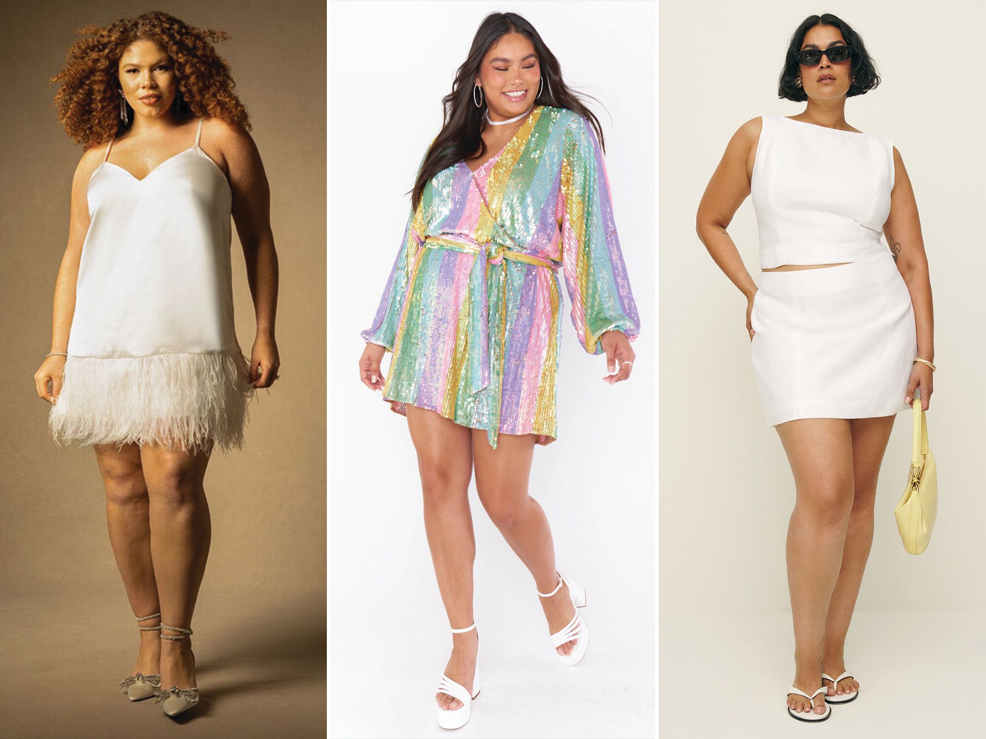Three plus size bachelorette party outfits