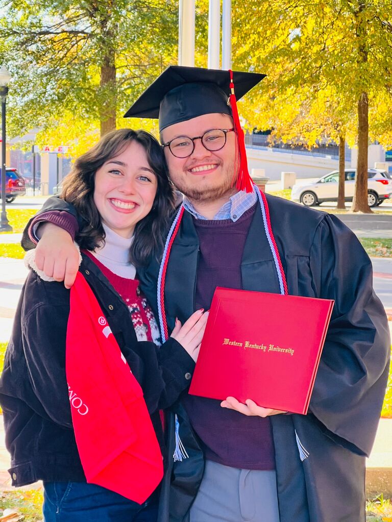 Kiara supporting Caleb at his graduation from Western Kentucky University