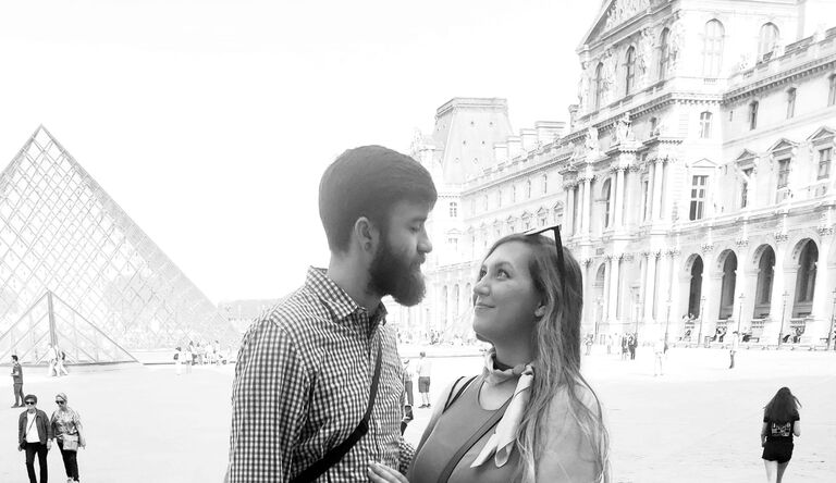 They went to the historic Louvre while visiting the City of Love.