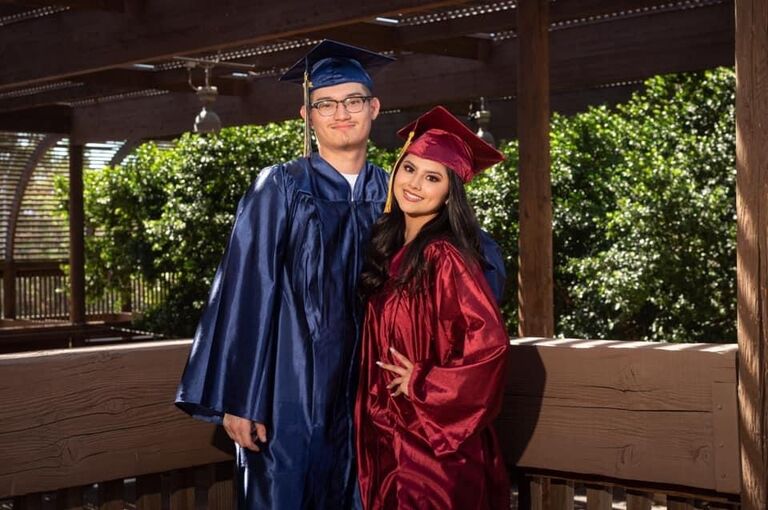 Dominique & Carlos graduated highschool; CO 2020