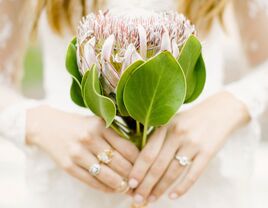 Single stem protea bridal bouquet