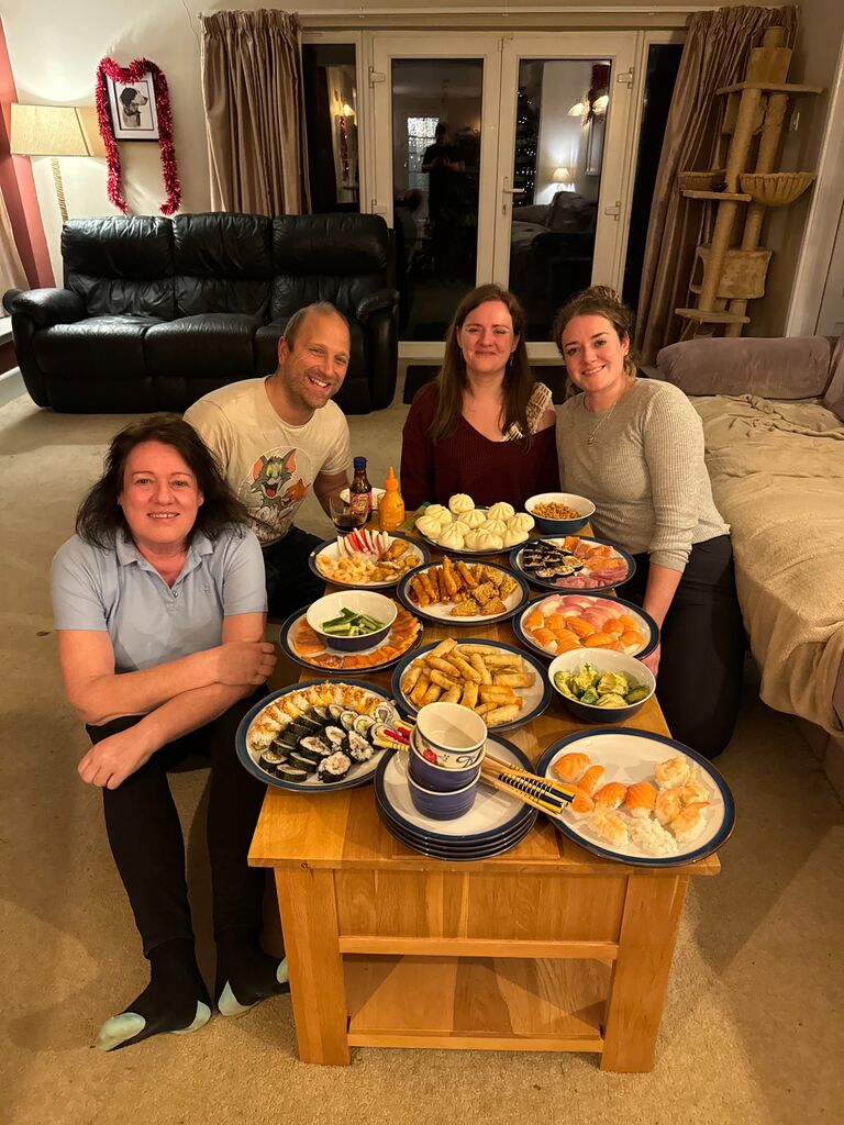 Emily's addiction to sushi was enabled via a homemade feast for her birthday
