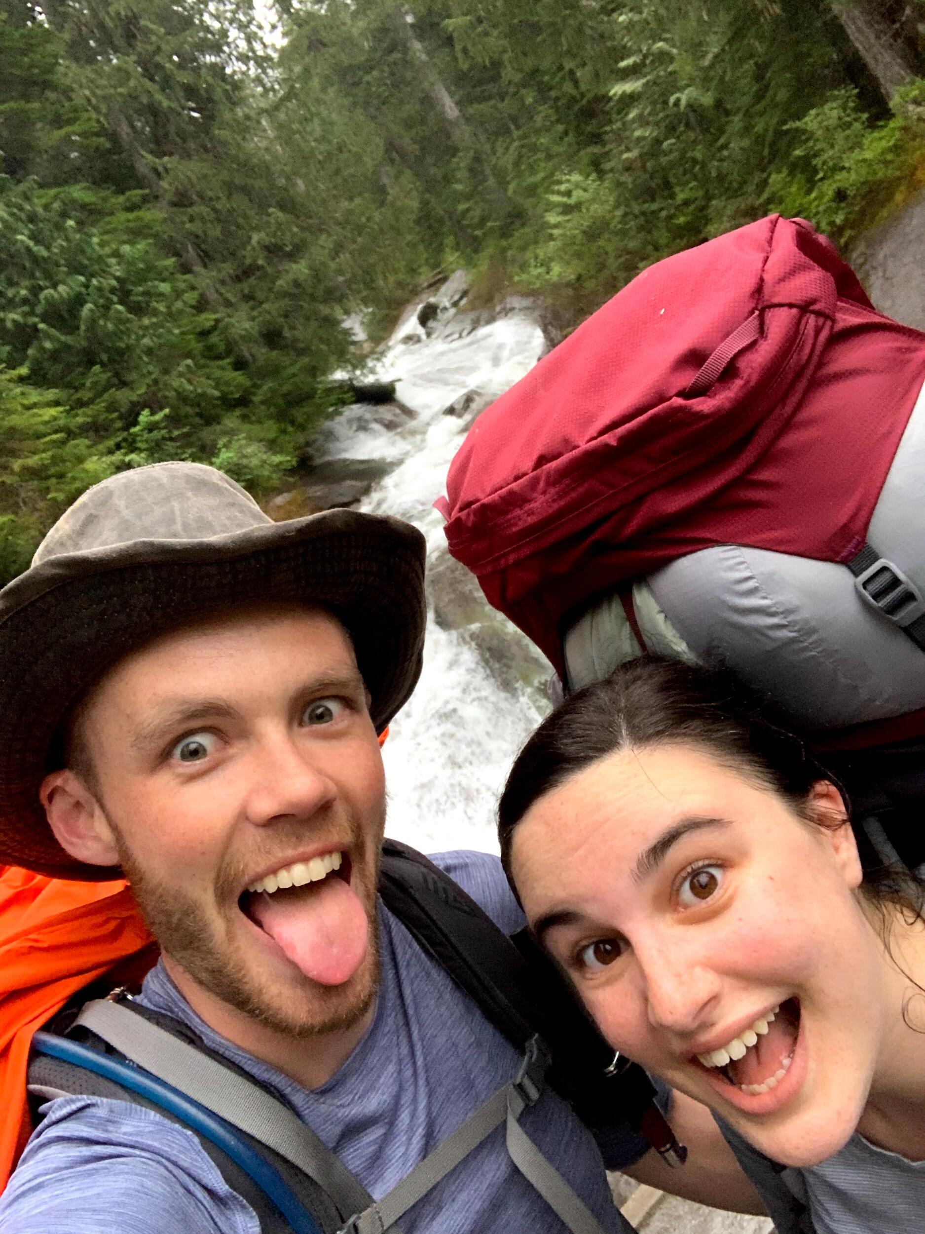 Mike takes Sydney on her first backpacking trip and it rains the whole time. Summer sausage was great though.