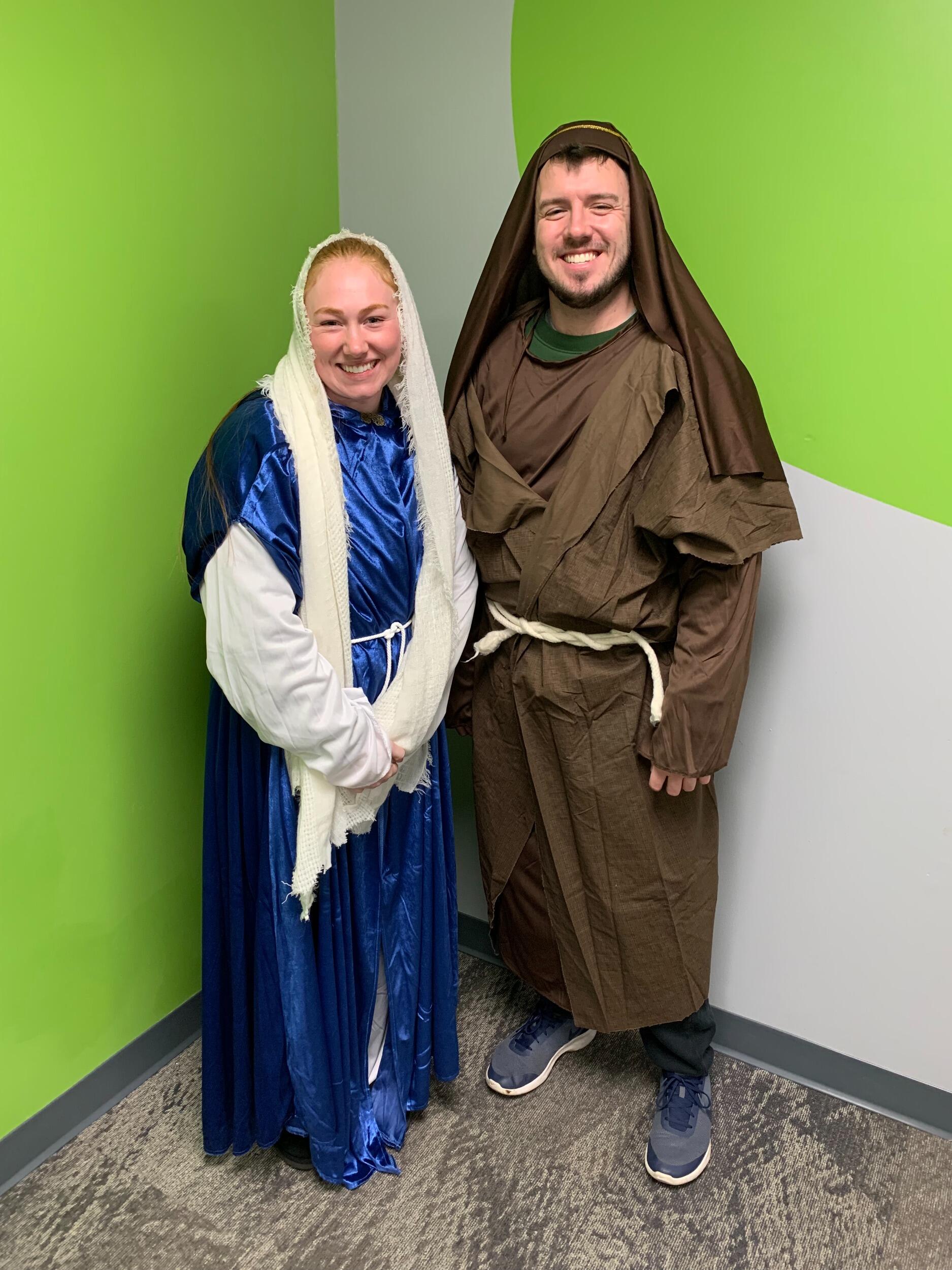 Bryce and Lizzie as Mary and Joseph in Lutheran Church of Hope's Christmas event  "Journey to the Light" 