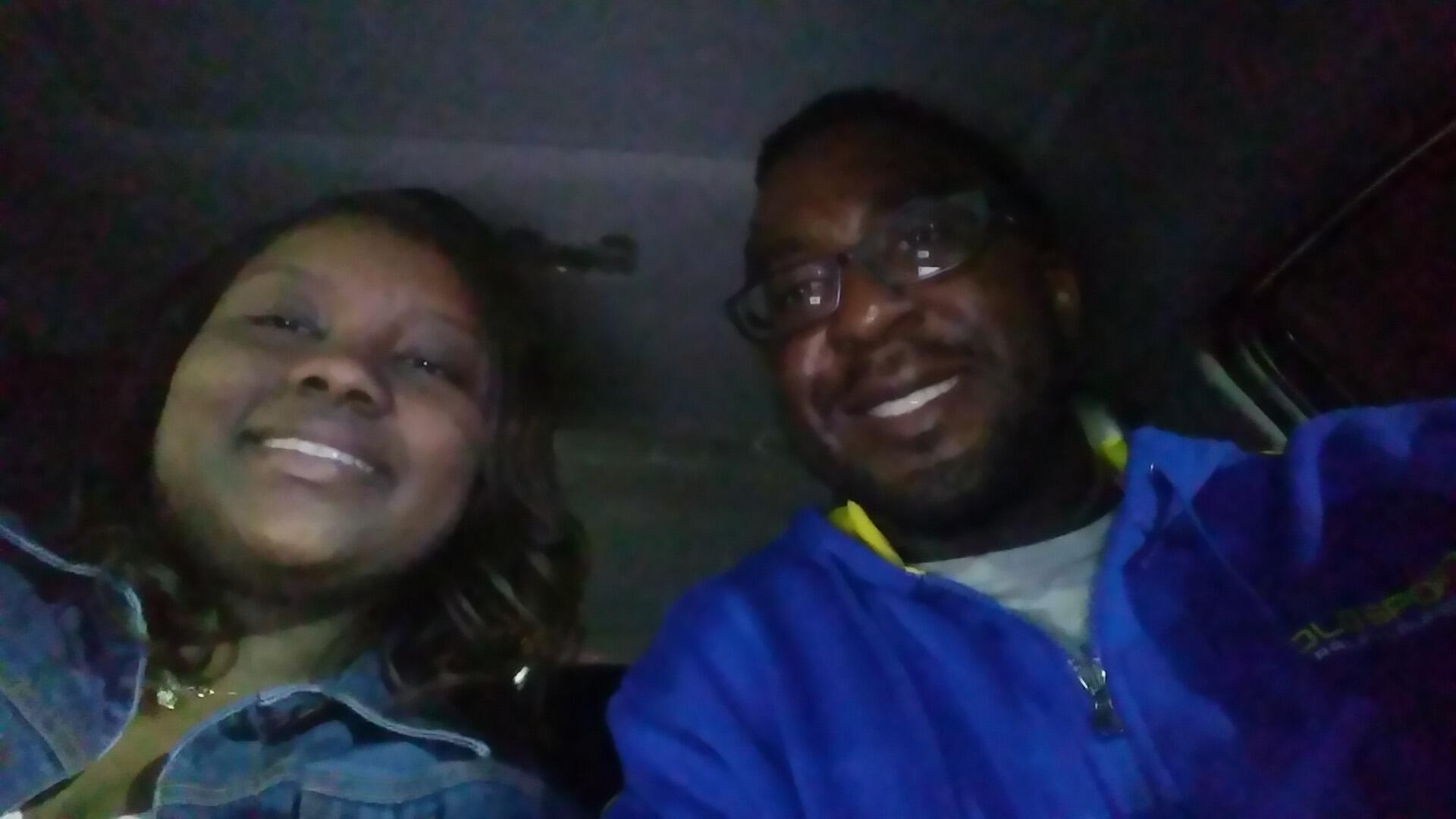 Car ride selfie