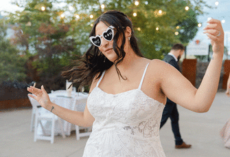 Bride with joint at weed wedding