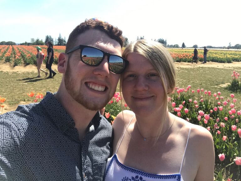 Woodburn Tulip Festival before they left for their Junior's Abroad.