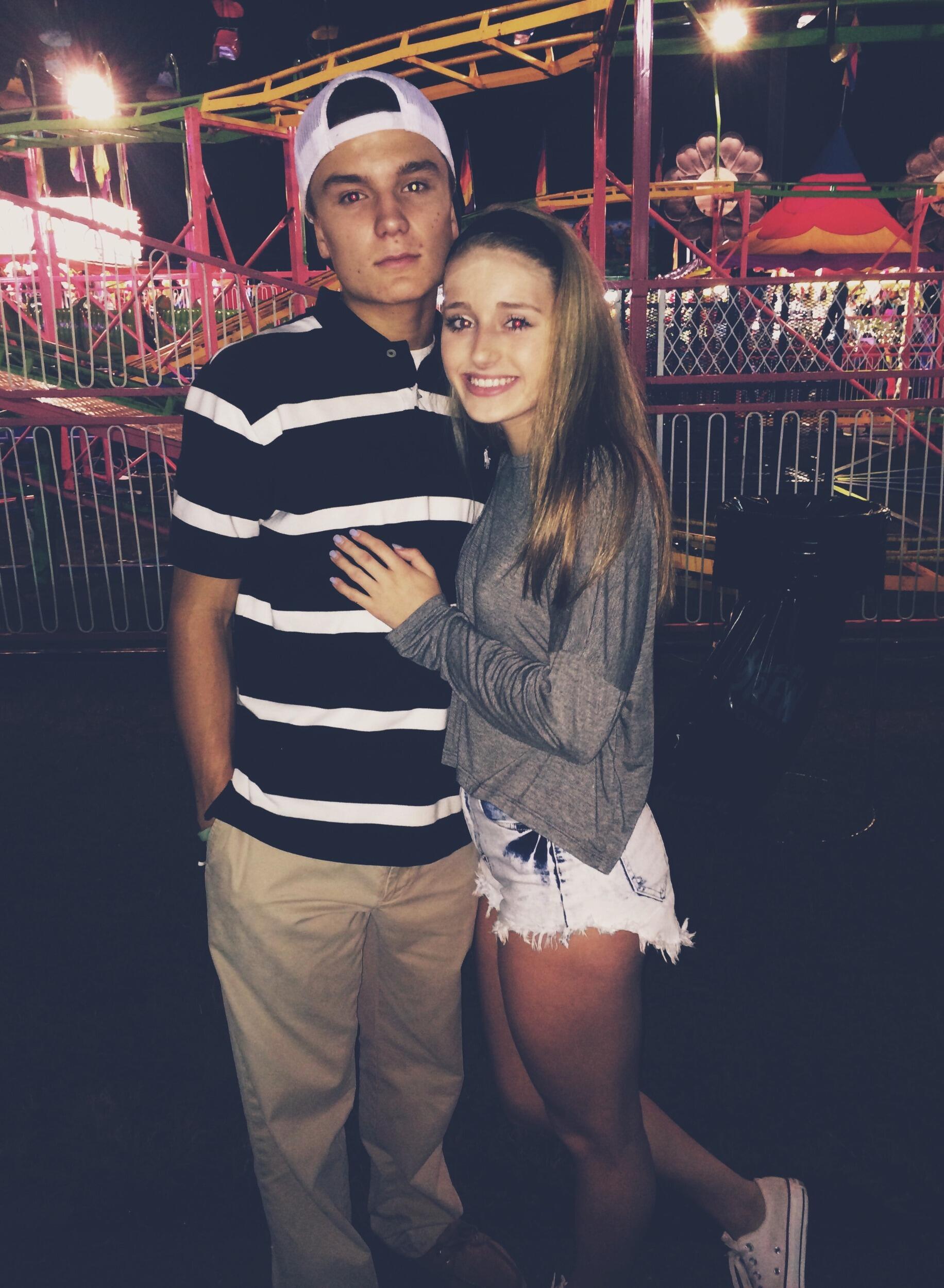 First official date together at the Cumming Fair. Despite the look on Lukas's face, it was a super fun night! 