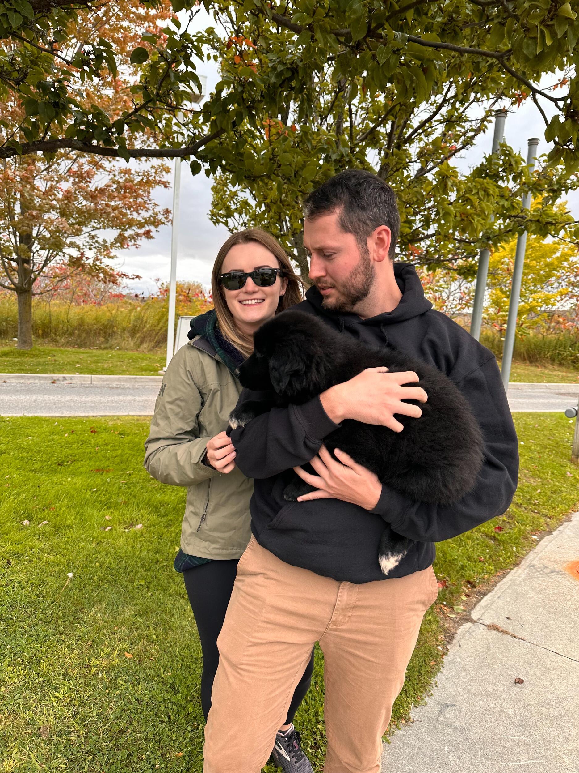 Picking up Dennis' parents dog Akita for the first time 