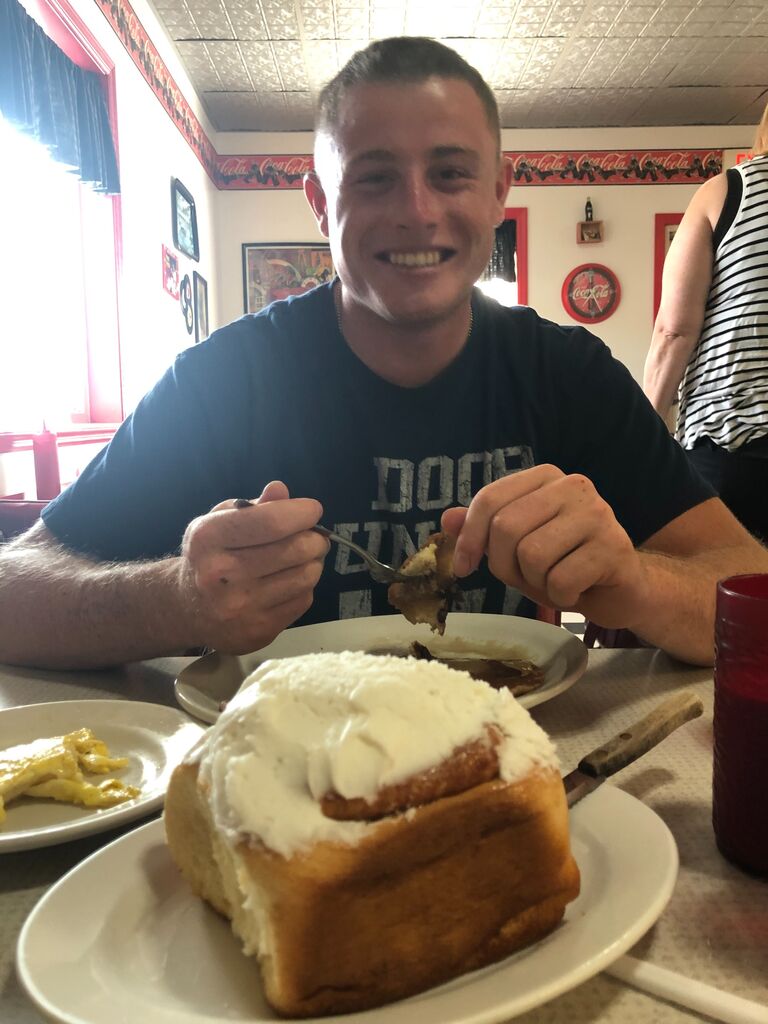 Treating ourselves to one last breakfast together before his pre-deployment!