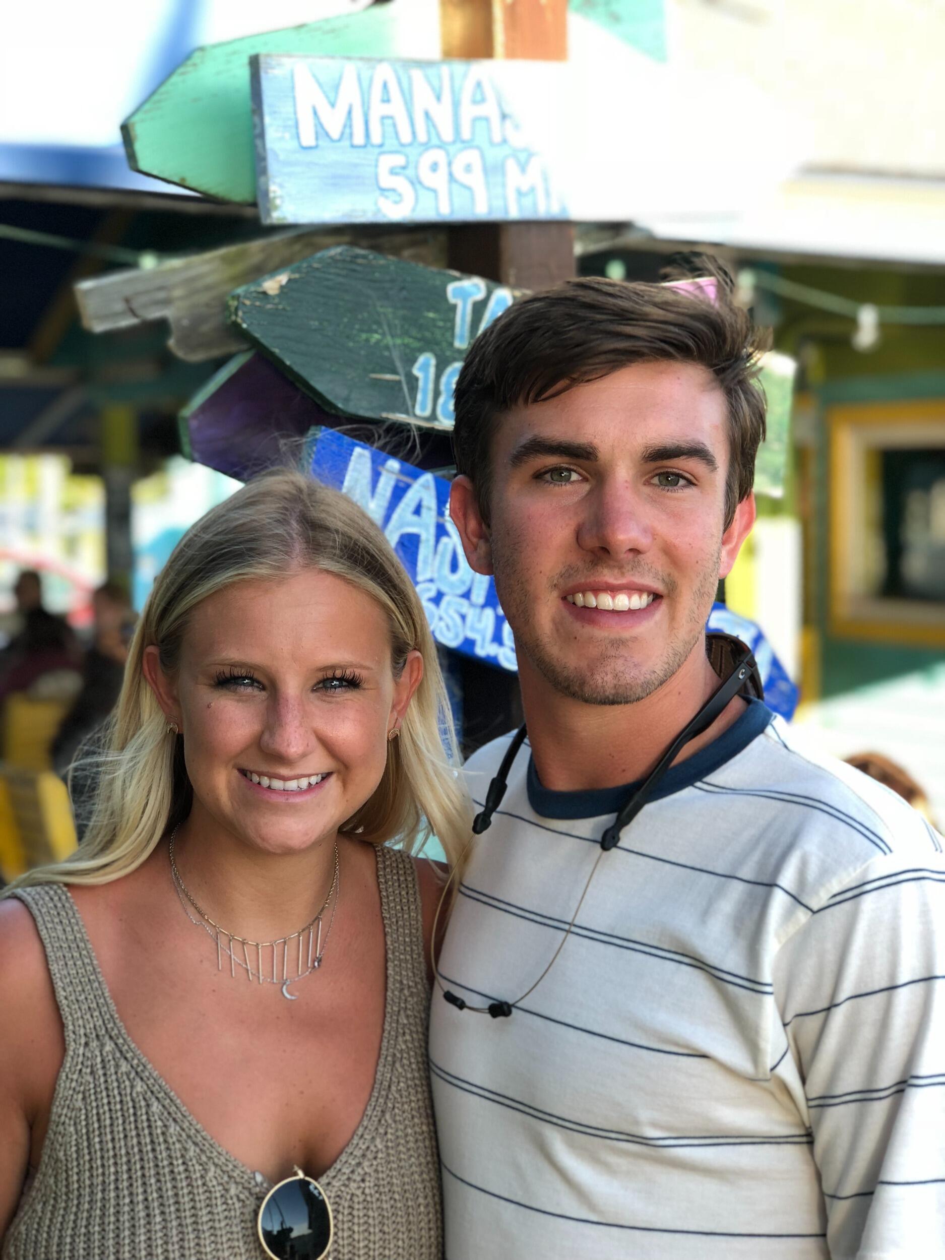 Harrison and Claire at the Bankhead family beach house in Oak Island, NC