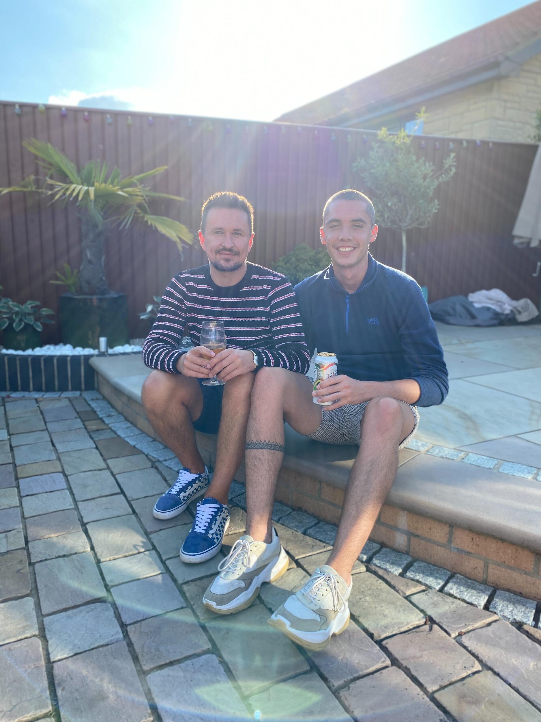 This photo was taken during one of our many lockdown beers in the garden. Sunshine, BBQ's and probably yet another bottle of wine cracked open before 4pm...

We suddenly had a big decision to make when lockdown was announced in march.. Spend the lockdown apart, or dive in headfirst and ride it out together. Jonny chose to stay with me at my parents house in Seahouses.

We spent those strange, quiet months doing all the classic lockdown things such as endless Zoom quizzes, long walks along the beach, trying (and failing) to ration the wine supply, and just enjoying each other’s company in a way most new couples never get to.

It was intense, in the best way. Every day together, figuring out life during such an uncertain time.

When Jonny eventually got called back to work, it felt strange. After spending every single day together, going back to ‘normal’ life and not seeing each other didn't feel right. But it only confirmed what we already knew, we were in it for the long haul!