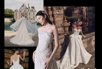 Models in wedding dress in various styles