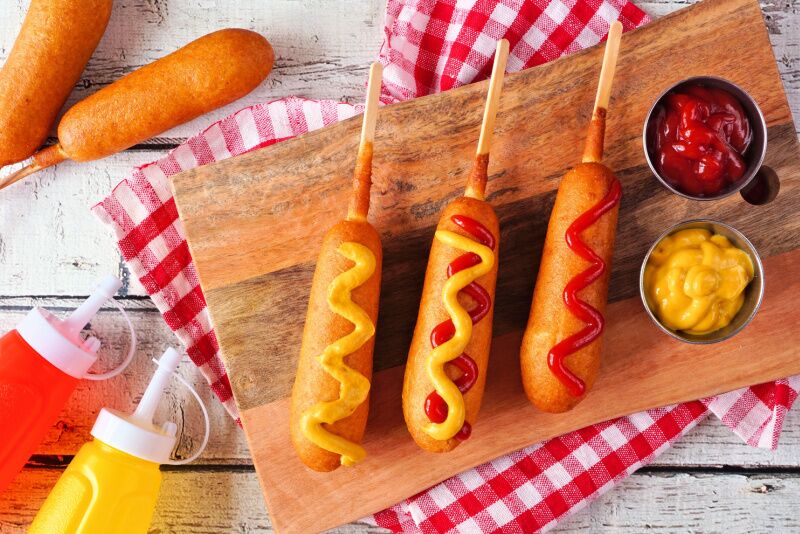 Carnival party ideas - corn dogs
