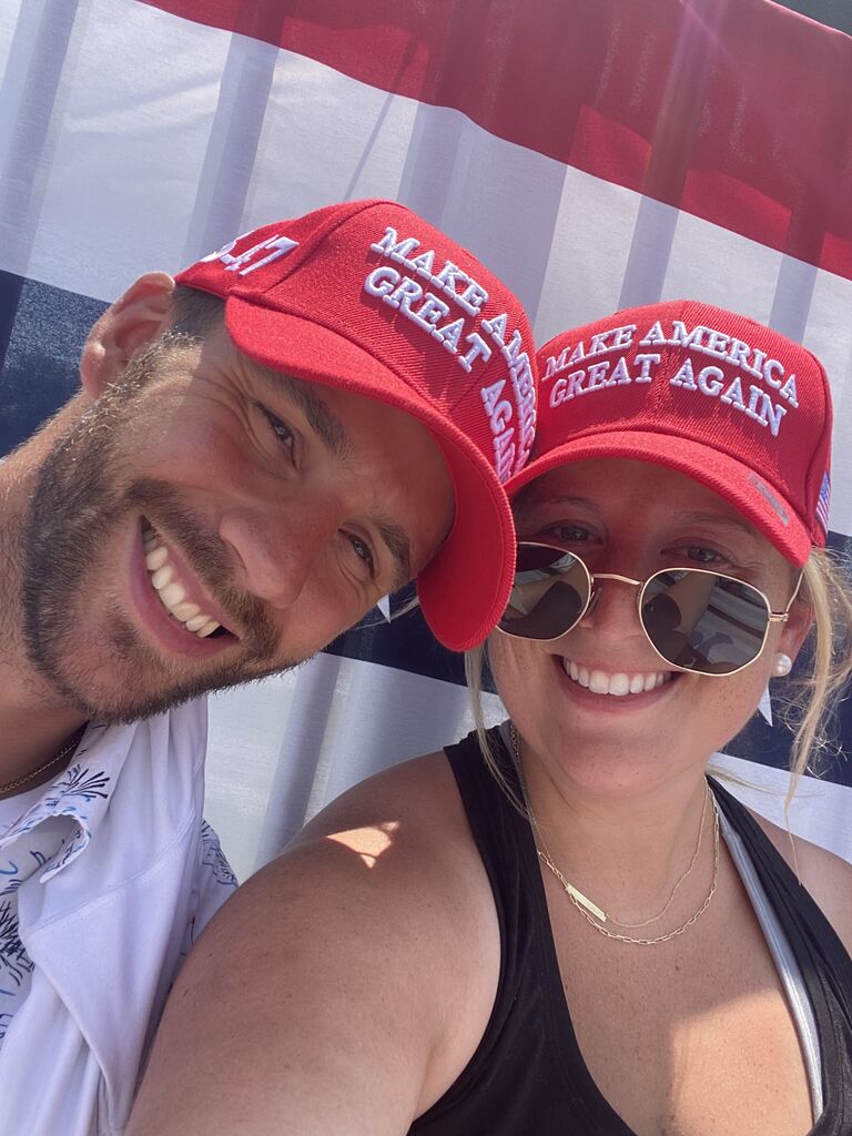 Butler, PA - Aaron & Kailey sit behind the left ear of Donald Trump just 30 yards from him. Moments later, bullets would fly, landing just 10 yards to their left. 