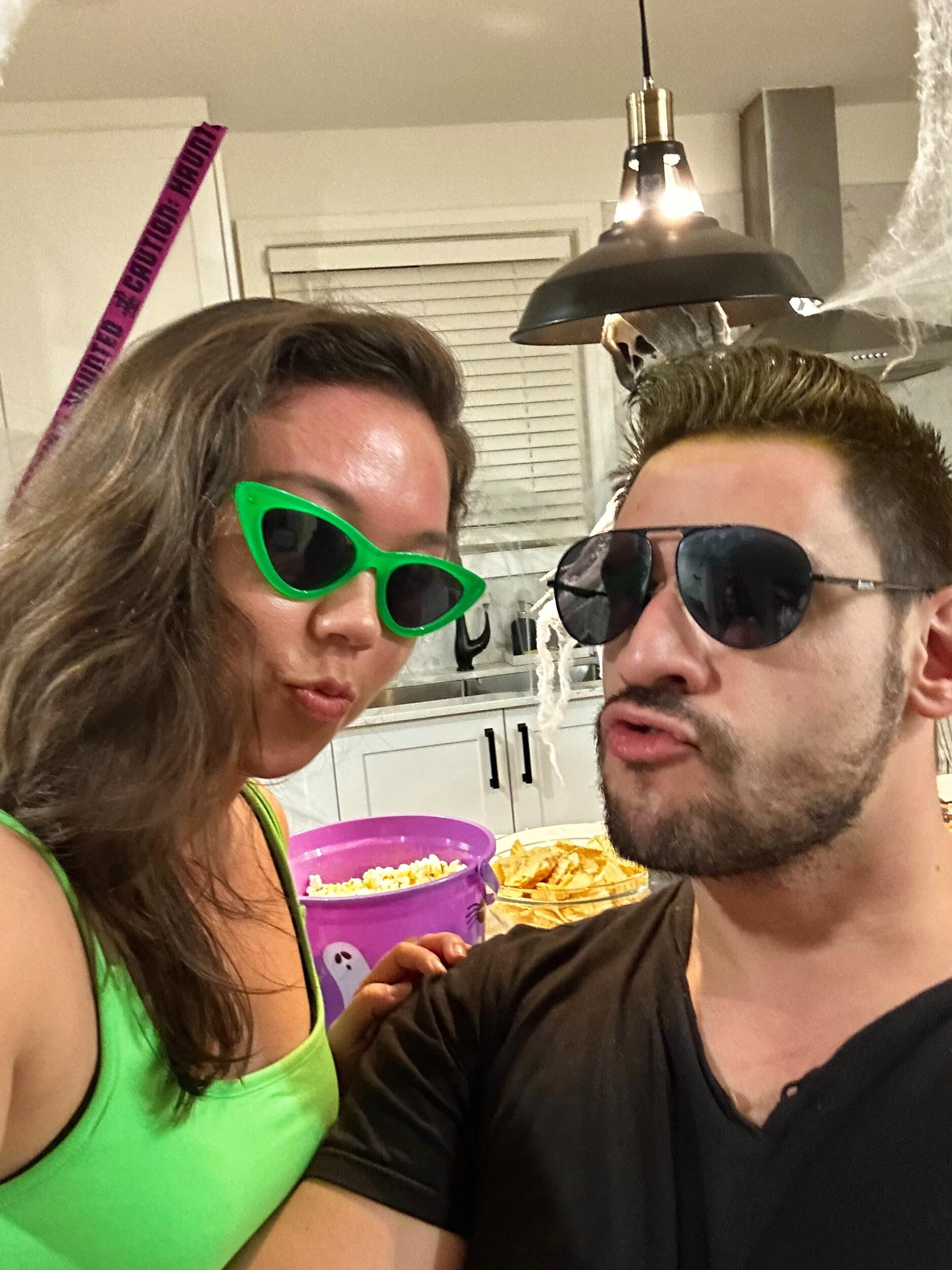 T & A living out their childhood cartoon dreams as Johnny Bravo and Buttercup (Powerpuff Girls) 