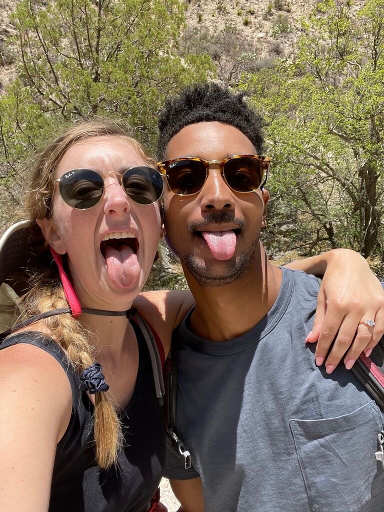 Surprise!!! Austin proposed to Sarah at Guadalupe Mountains National Park hours later.