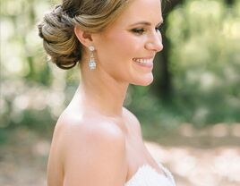 bride with low bun and natural makeup 