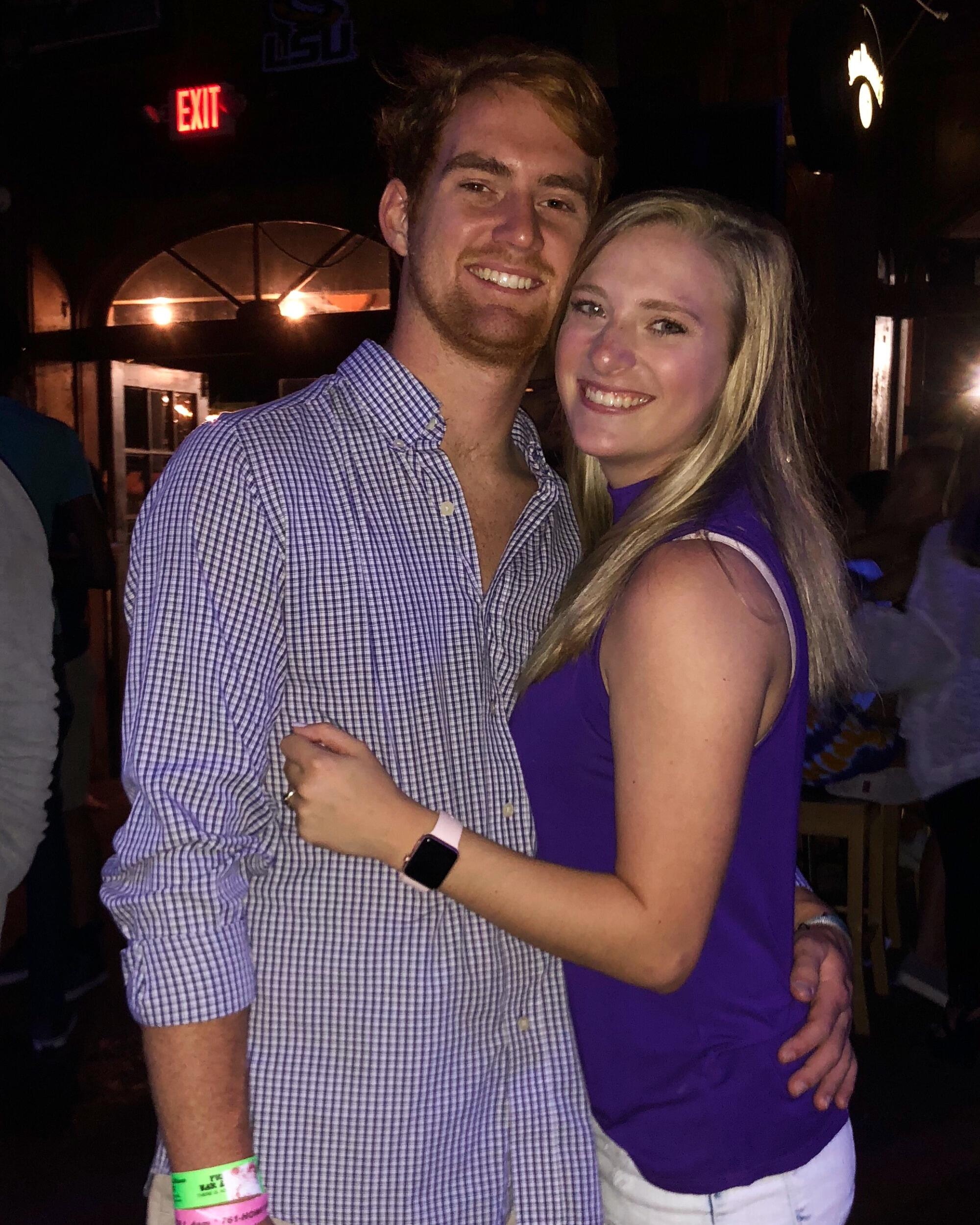 We became and official couple at the local college watering hole, Fred's!