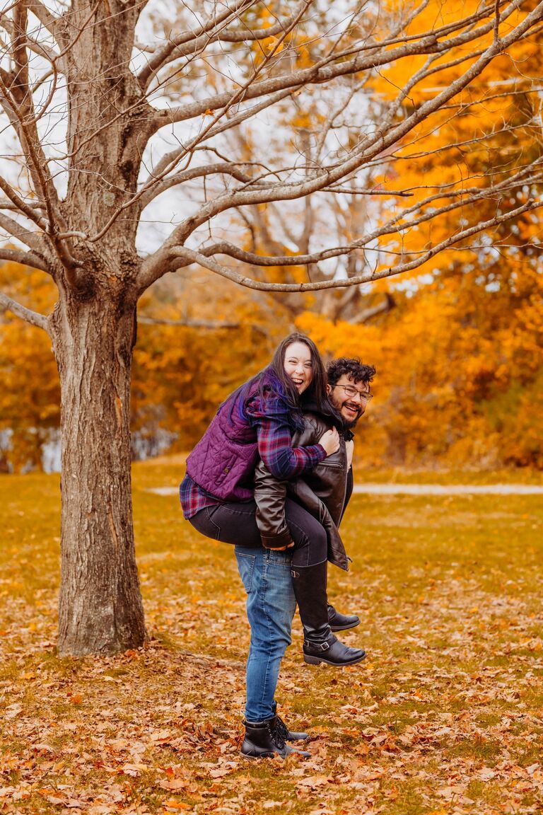 Fall shenanigans during our engagement shoot.