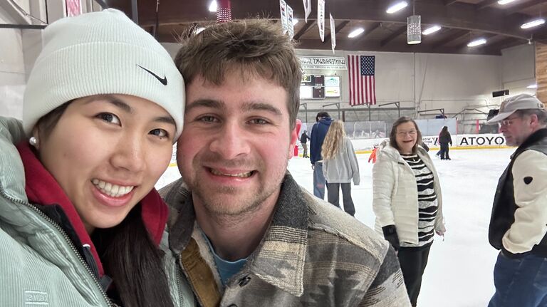 We celebrated New Year's Day going to ice skating with Alex's family! All of the Baers are fast and smooth on ice, good luck trying to race them!