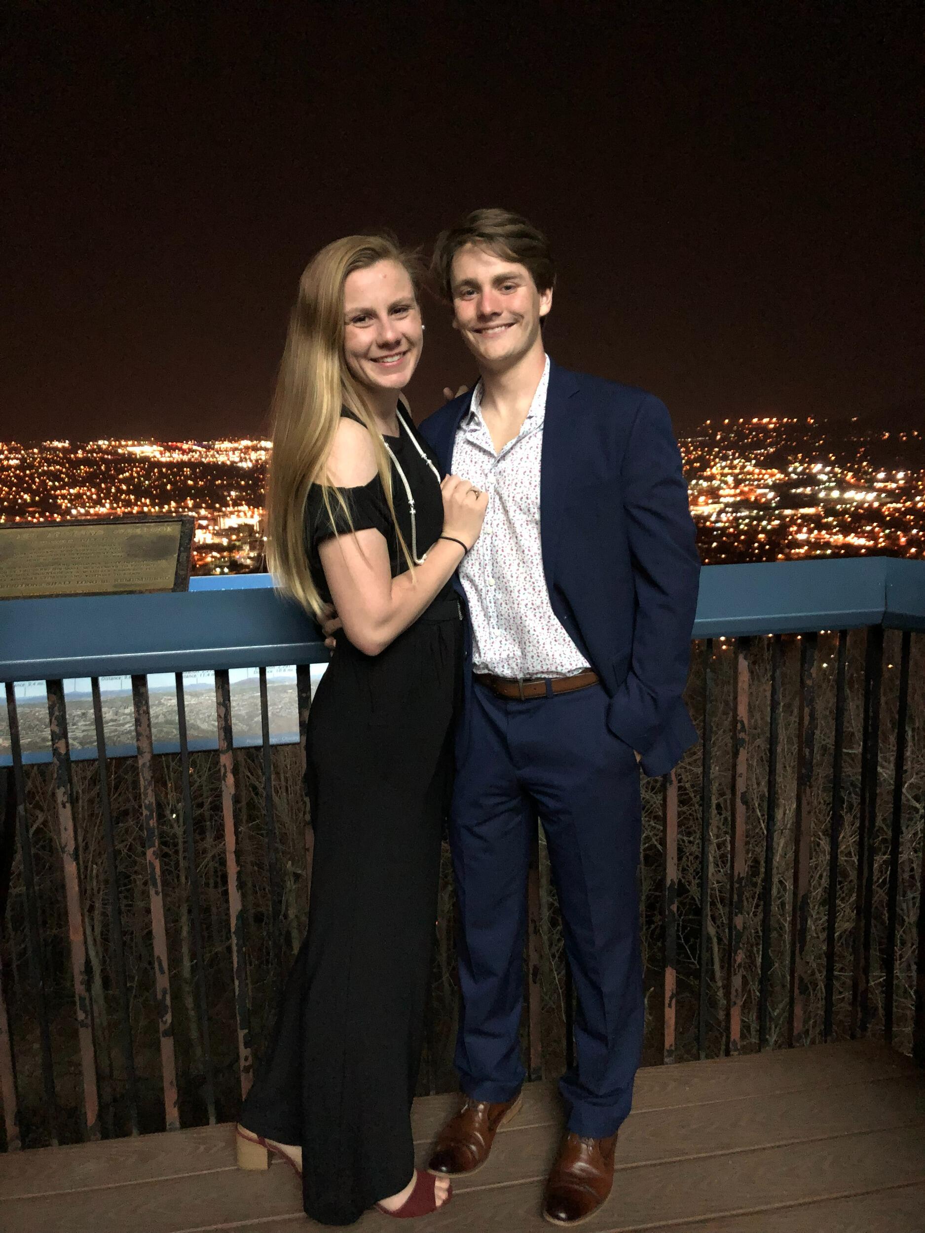 Thomas's Ring Dance, they got dressed up and headed to the Roanoke Star with friends to take some memorable photos.