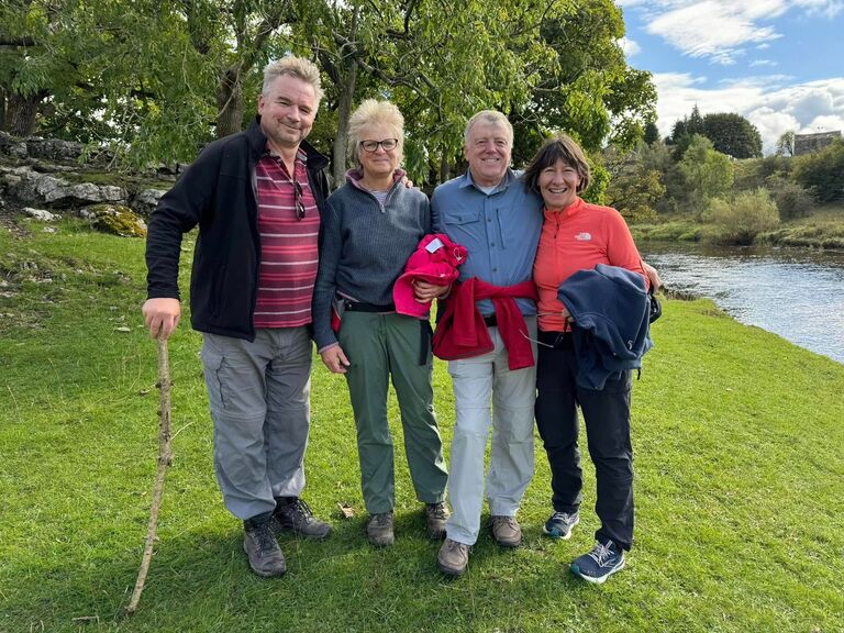 Hiking with David's sister (Fiona) and brother-in-law (Francis) in Grassington, Yorkshire, England